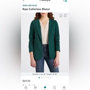 Skies are Blue emerald blazer 3/4 sleeve NWOT